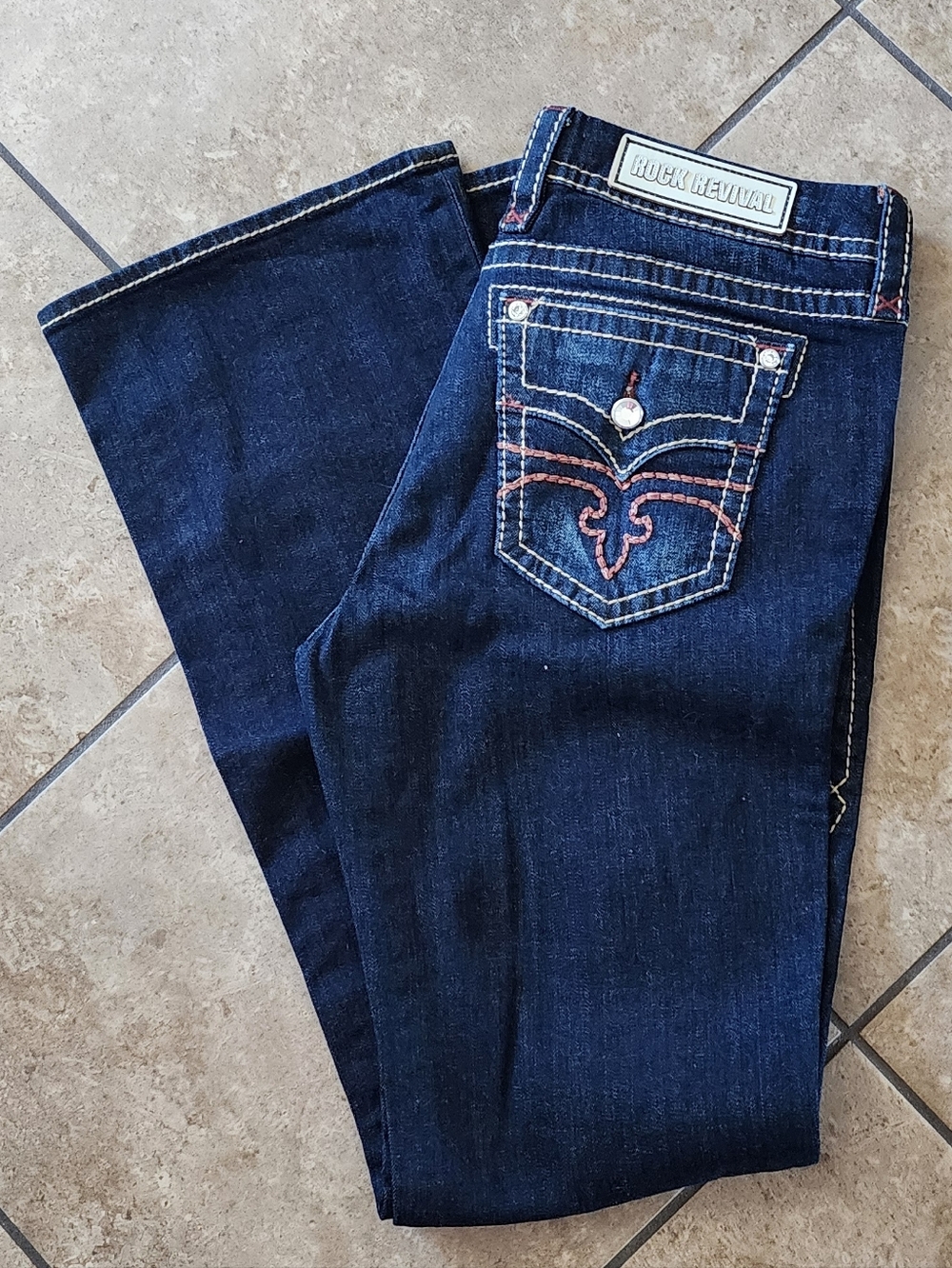 Rock Revival Dark Indigo Boot Cut Jeans 31 LONG NWOT